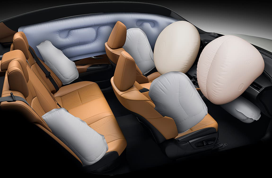 Hệ thống 10 túi khí an toàn trên xe Lexus ES