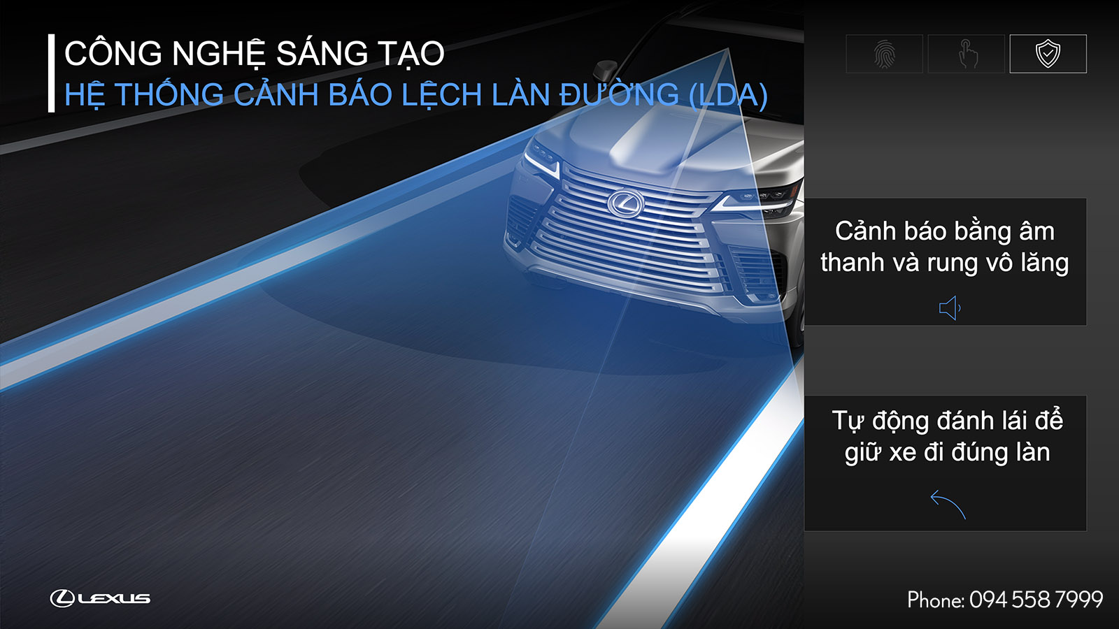 Hệ thống cảnh báo lệch làn đường được trang bị trên Lexus LX 600