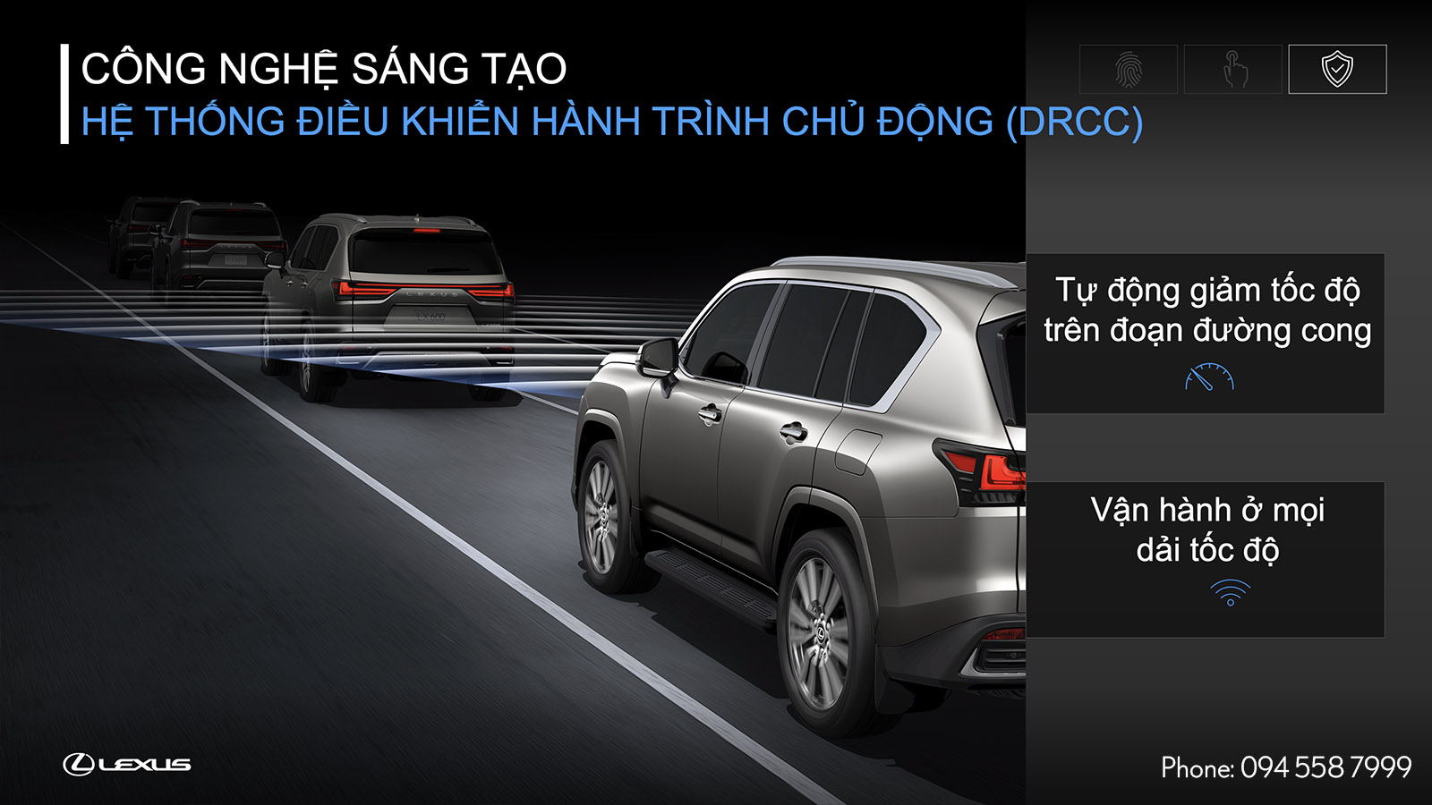 Hệ thống điều khiển hành trình chủ động được trang bị trên xe LX600