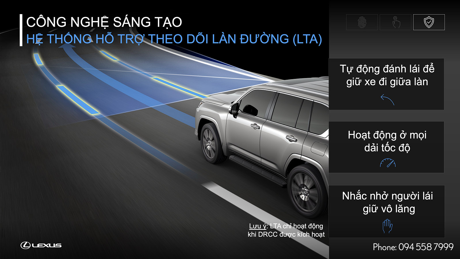 Hệ thống hỗ trợ theo dõi làn đường trang bị trên LX 600