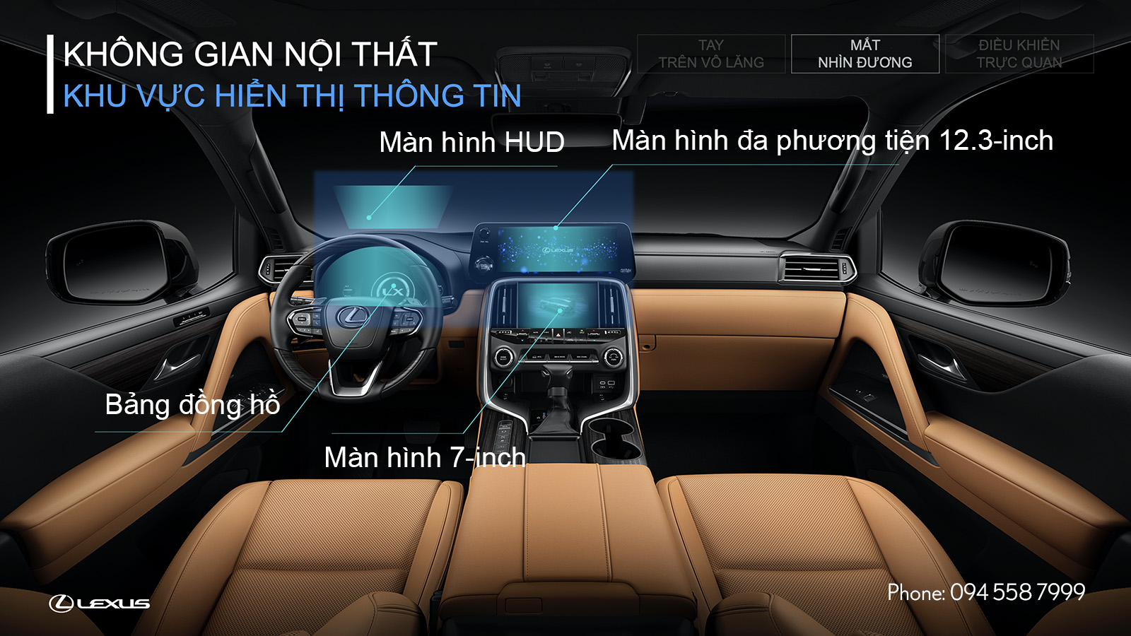 Cách bố trí các màn hình hiển thị trên xe Lexus LX 600