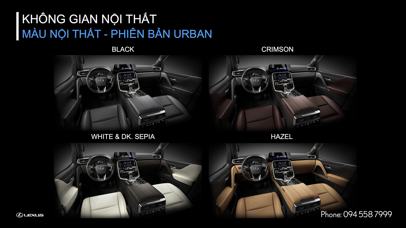 Màu nội thất xe Lexus LX 600 Urban