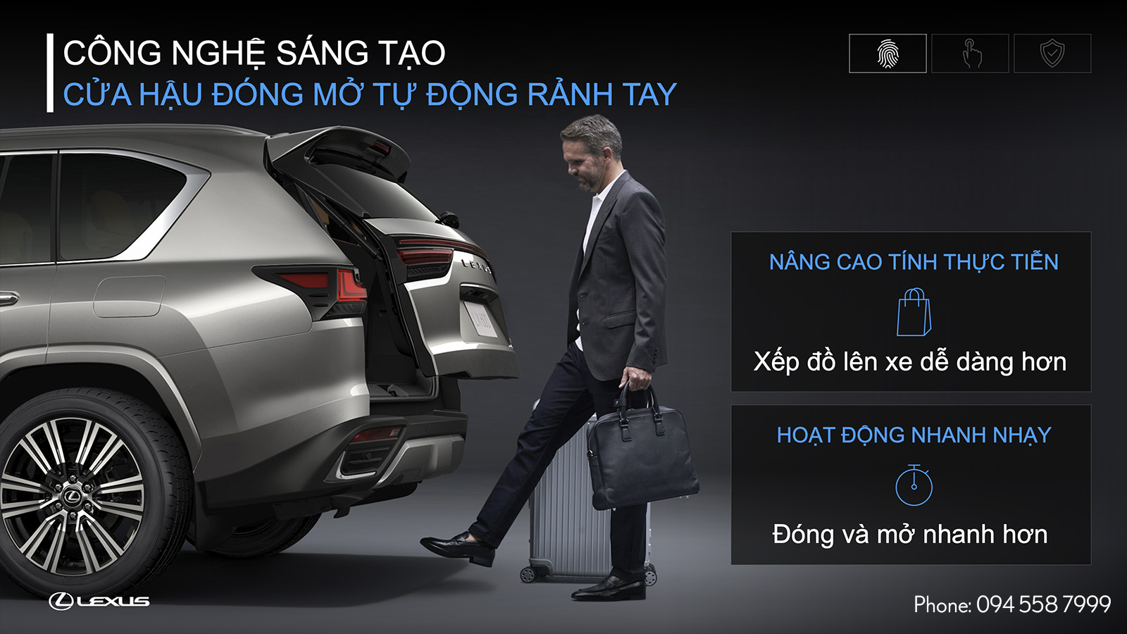 Mở cốp rảnh tay trên LX 600