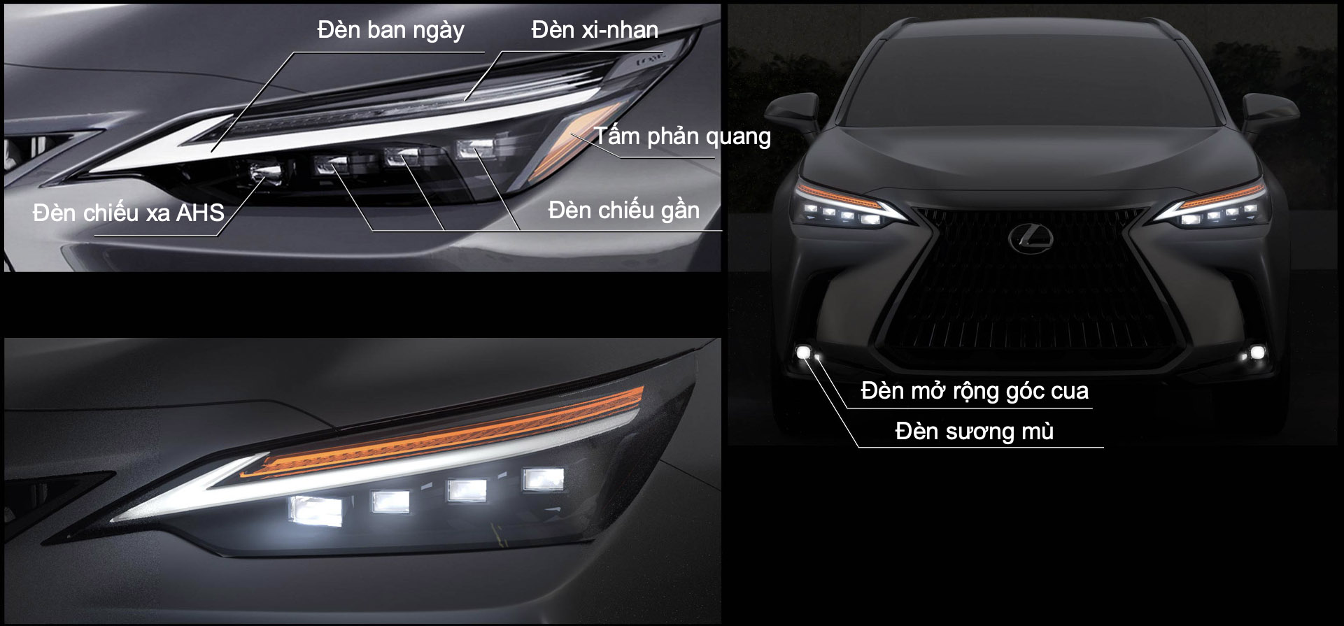 Chi tiết đèn pha xe Lexus NX 350 F SPORT