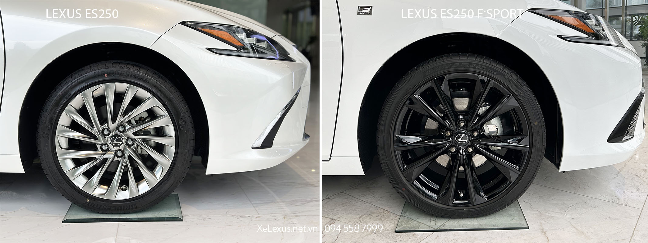 Lazăng khác nhau giữa 2 xe Lexus ES250 và Lexus ES250 F Sport